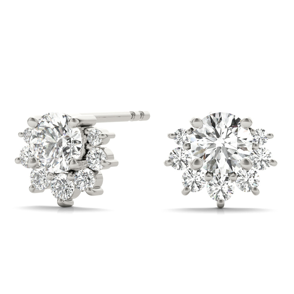 Almost A Halo Round Diamond Stud Earring