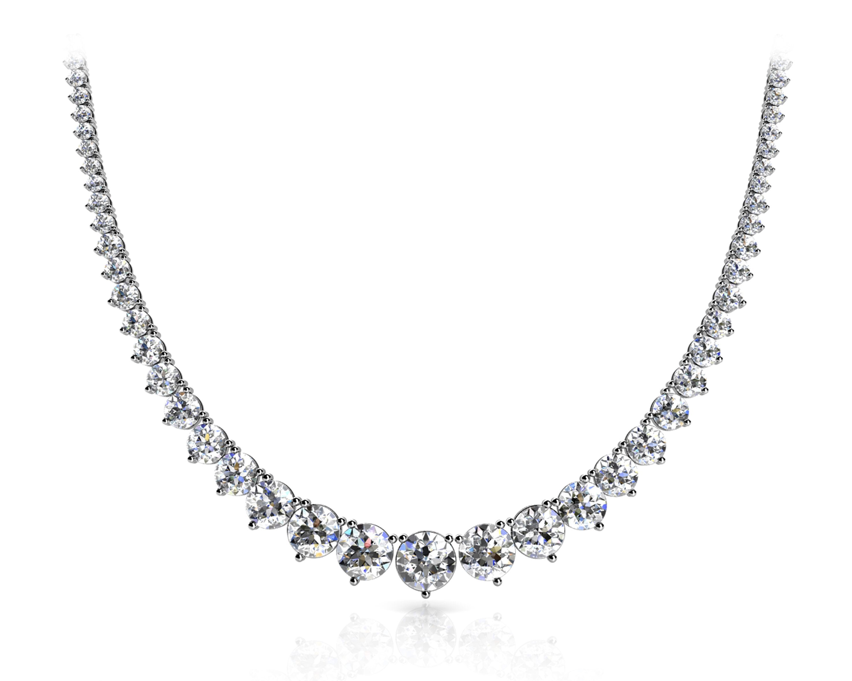 Graduated Diamond Three Prong Tennis Necklace – IberJoya Diamonds