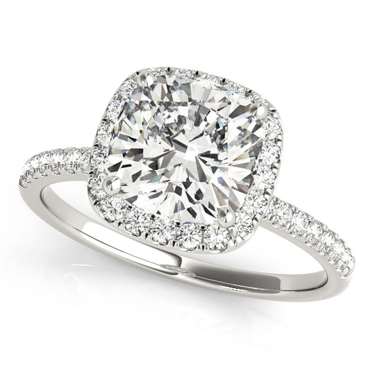 Halo Cushion Cut Diamond Engagement Ring