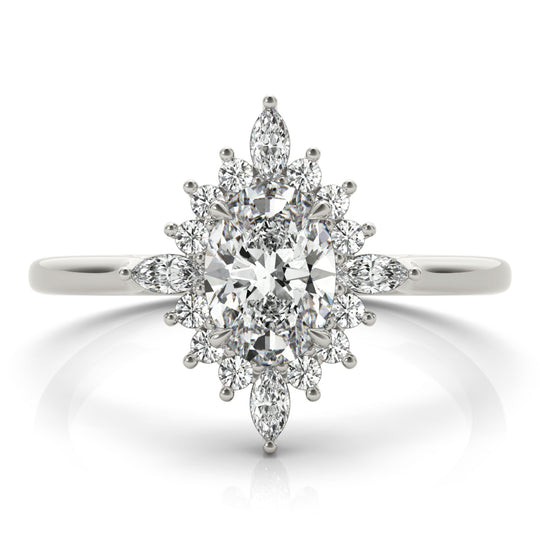 Mixed Shape Diamond Midnight Star Halo Diamond Ring